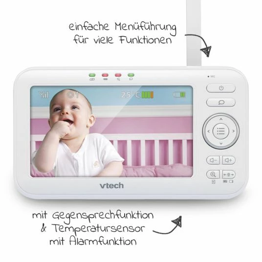 Outlet ❤️ Vtech Video-Babyphone Babymonitor VM5252 - 5 Zoll 🎁 4 Outlet ❤️ Vtech Video-Babyphone Babymonitor VM5252 - 5 Zoll 🎁 - Image 4