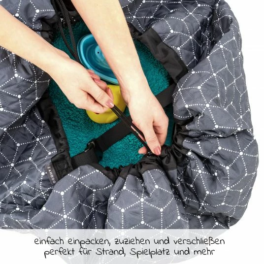 Hot Sale 😀 Zamboo Spielplatzdecke 2in1 - Tasche und Unterlage - Grau Weiß ⭐ 3 Hot Sale 😀 Zamboo Spielplatzdecke 2in1 - Tasche und Unterlage - Grau Weiß ⭐ - Image 3